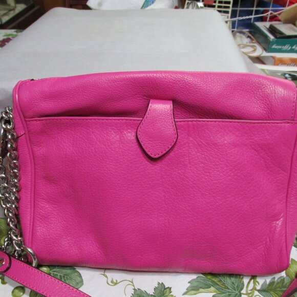 P726-Oryany Pink Pebble Leather Double Zip Front & Top Zip Crossbody - Picture 4 of 6
